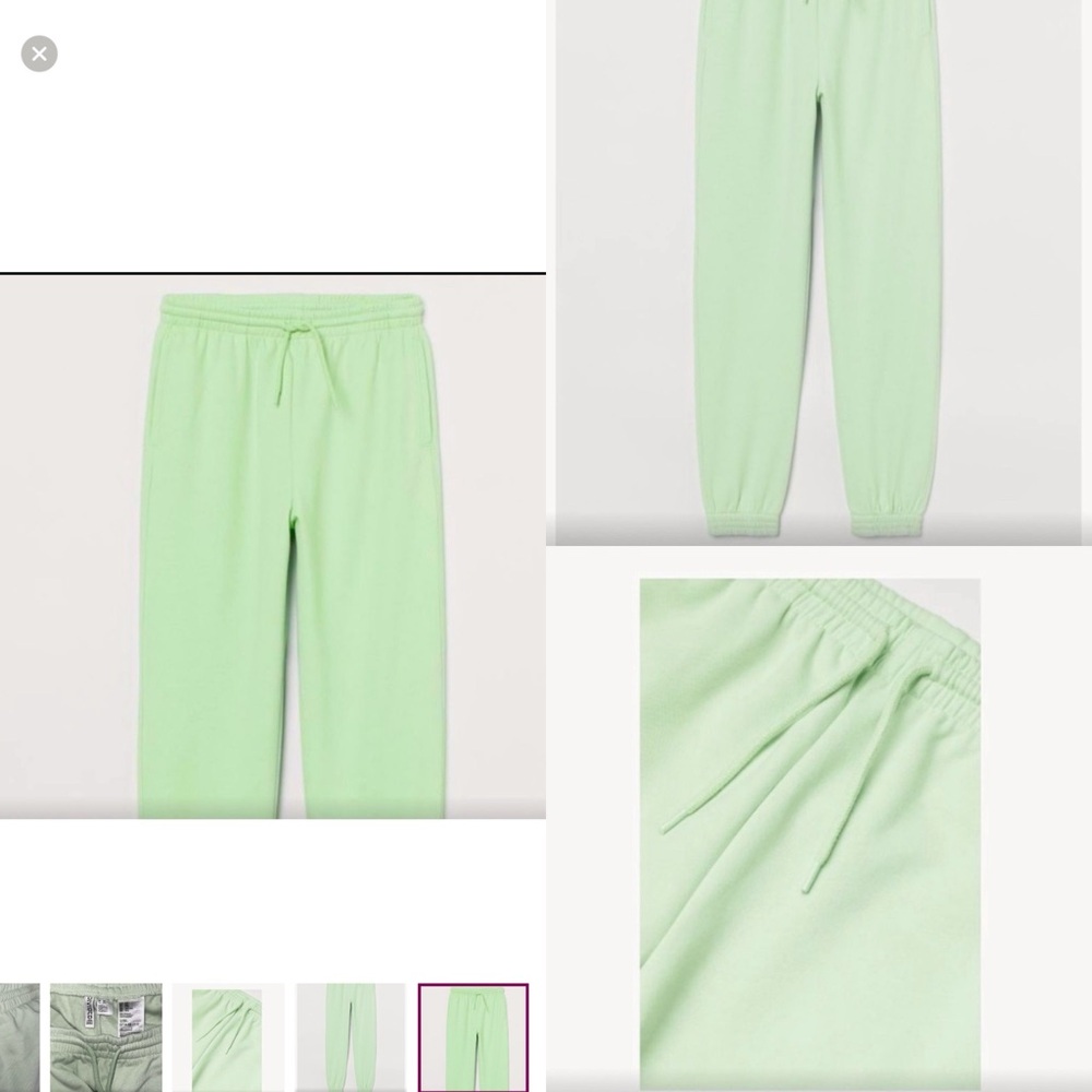 Women’s sweatpants H&M Cinched bottoms, pockets size XXL pastel green